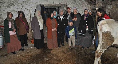 Kars'ta kadınlar sağlıklı sağım tekniklerini öğreniyor