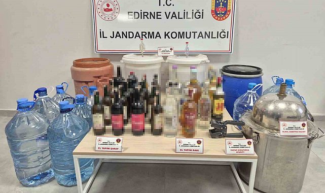 Keşan'da 384 litre sahte içki ele geçirildi