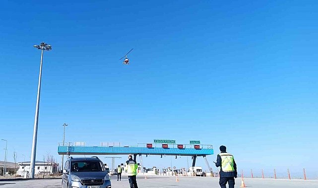 Kırşehir'de 'Cayrokopterli' trafik denetimi