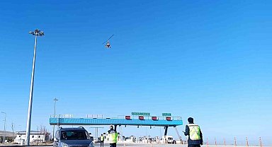 Kırşehir'de 'Cayrokopterli' trafik denetimi