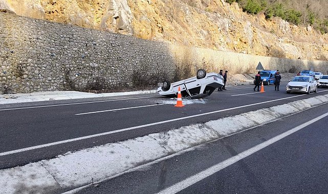 Kontrolden çıkan otomobil takla attı: 2 yaralı