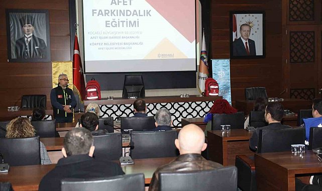 Körfez Belediyesi'nde afet eğitimi verildi