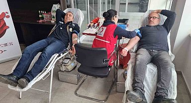 Kütahya OBM personelinden kan bağışına destek