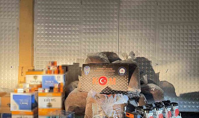Kütahya'da kaçak tütün ve sigara operasyonu