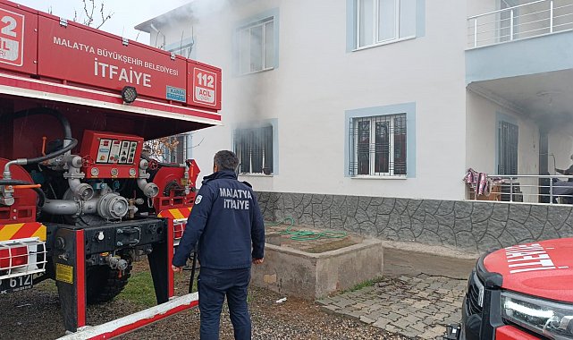 Malatya'da korkutan ev yangını