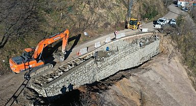 Ordu'da 30 kilometrelik yol, taş duvar ile koruma altına alınıyor