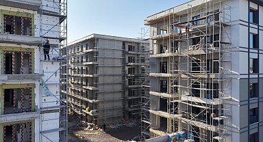 Osmaniye'de rezerv alandaki binalar yükseliyor