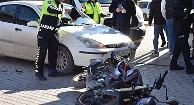 Otomobil ile motosiklet çarpıştı: 1 yaralı