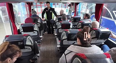 Polisten yolculara emniyet kemeri uyarısı