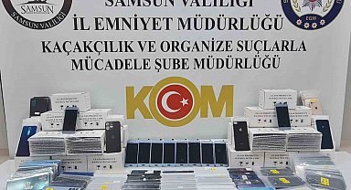 Samsun'da 572 gümrük kaçağı telefon parçası ele geçirildi
