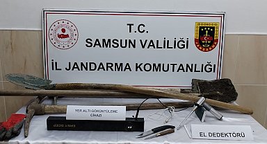 Samsun'da izinsiz kazı yapan 5 kişi yakalandı