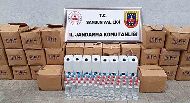 Samsun'da jandarma 755 litre etil alkol ele geçirdi