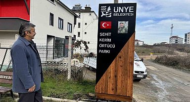 Şehit Kerim Örtücü'nün ismi, Ünye'de parka verildi