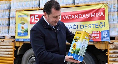 Silivri Belediyesi 15 bin haneye ayçiçek yağı dağıtım projesi başlattı