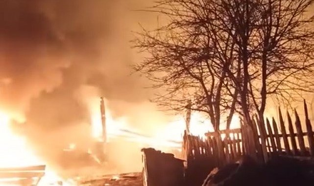 Sinop'ta yangın: 2 ev ve 1 samanlık yandı