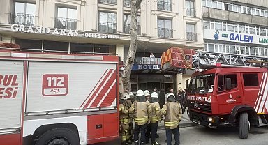 Şişli'de bir otelde korkutan yangın