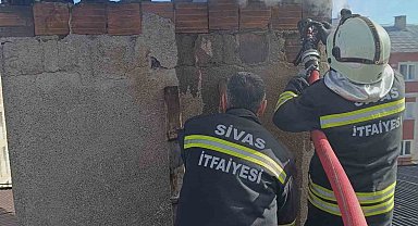 Sivas'ta baca yangını itfaiyenin zamanda müdahalesi ile söndürüldü