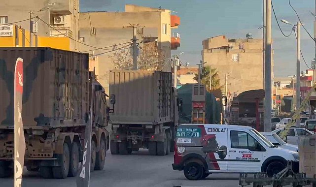 Suriye sınırına zırhlı araç ve mühimmat sevkiyatı