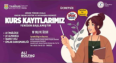 Tarsus Belediyesinden ücretsiz dil eğitimi fırsatı