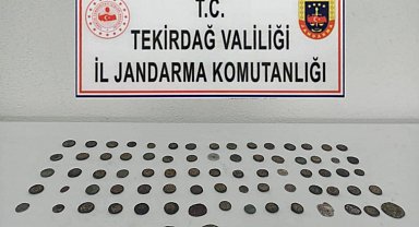 Tekirdağ'da tarihi eser niteliği taşıyan 79 adet sikke ele geçirildi