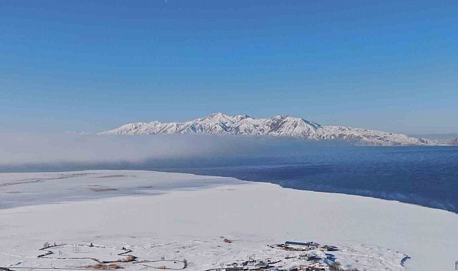 Van'da kış manzarası kartpostallık görüntüler oluşturdu