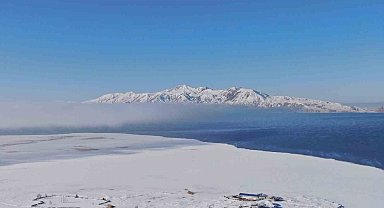 Van'da kış manzarası kartpostallık görüntüler oluşturdu