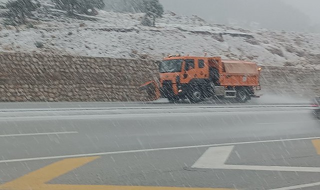Yeni Konya Antalya Kara yolunda kar yağışı