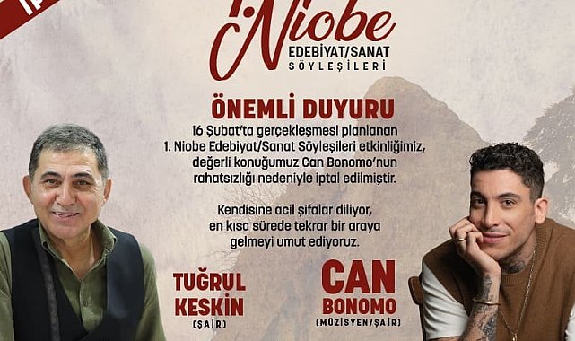 1. Niobe Edebiyat Sanat Söyleşileri'ne hastalık engeli