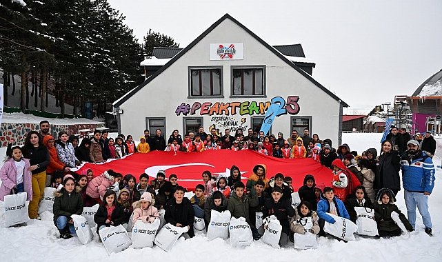 100 çocuk ilk kez kayakla tanıştı