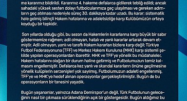 Adana Demirspor: "4. hakeme kararımızı defalarca bildirdik"