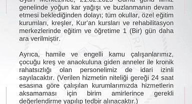 Ağrı'da eğitime 1 gün daha ara verildi