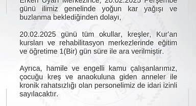 Ağrı'da yoğun kar nedeniyle eğitime ara verildi
