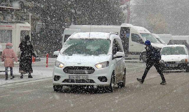 Ahlat'ta kar yağışı