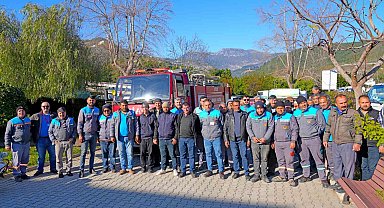 Alanya'da arazöz sürücülerine yangın eğitimi verildi