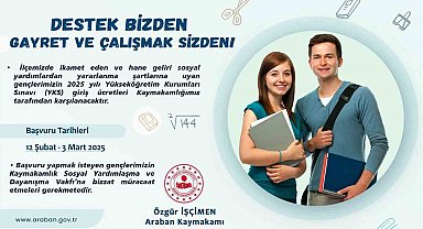 Araban'da ihtiyaç sahibi öğrencilere YKS ücreti desteği