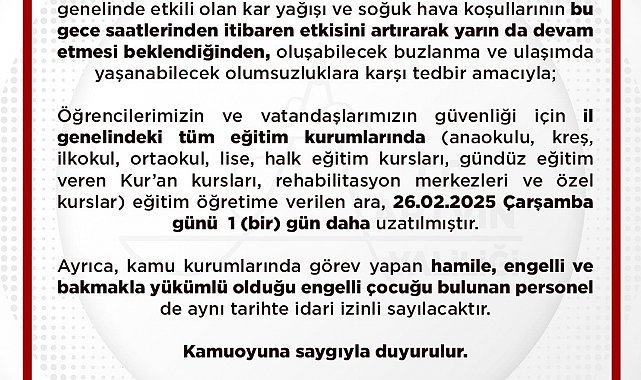 Artvin'de eğitime kar engeli: Tatil süresi 1 gün daha uzatıldı