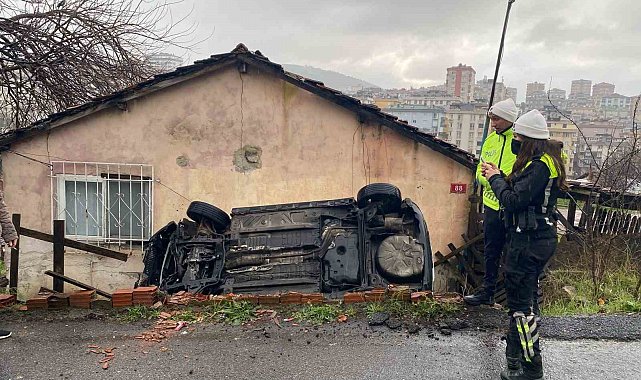 Ataşehir'de cip evin bahçesine uçtu: 1 yaralı