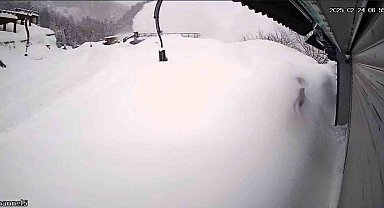 Ayder Yaylası'nda düşen çığ güvenlik kamerasına yansıdı