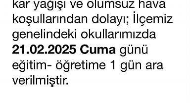 Başçiftlik ilçesinde eğitime kar engeli