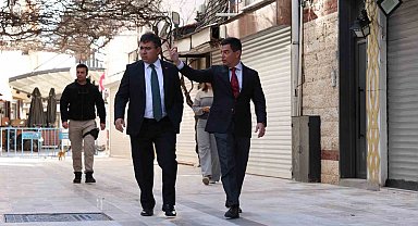 Başkan Ünlü ve Kaymakam Kaya'dan 'çarşı' incelemesi