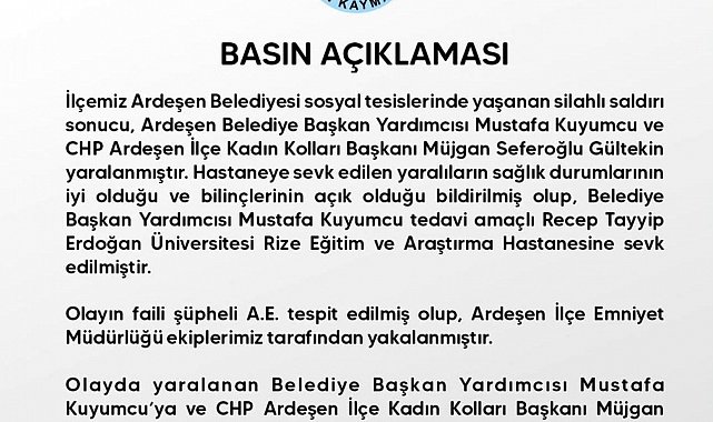 Belediye Başkan Yardımcısı ve Kadın Kolları Başkanına silahla saldıran şahıs gözaltına alındı
