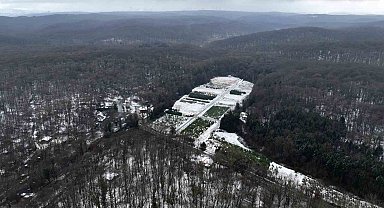 Belgrat Ormanı beyaza büründü, hayran bırakan kar manzarası havadan görüntülendi