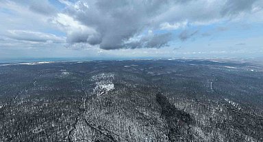 Beyaza bürünen Belgrad Ormanı havadan görüntülendi