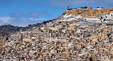 Beyaza bürünen Mardin, havadan görüntülendi