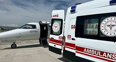 Beyin kanaması geçiren hasta ambulans uçakla Ankara'ya sevk edildi