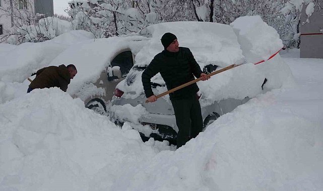 Bitlis'te tek katlı evler kara gömüldü: Saçaklardaki buz sarkıtları 2 metreye ulaştı