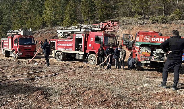 Bolu'da ormanlık alanda örtü yangını çıktı: 1 dönüm zarar gördü