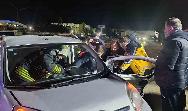 Çerkezköy'de feci kaza kamerada: 6 yaralı