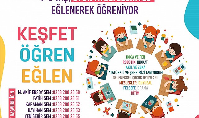 Çocuklara özel atölyeler eğitime başlıyor