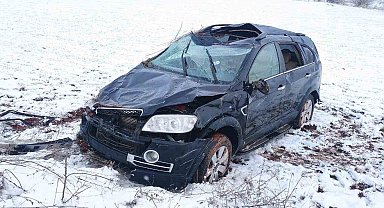 Çorum'da cip şarampole yuvarlandı: 1 yaralı